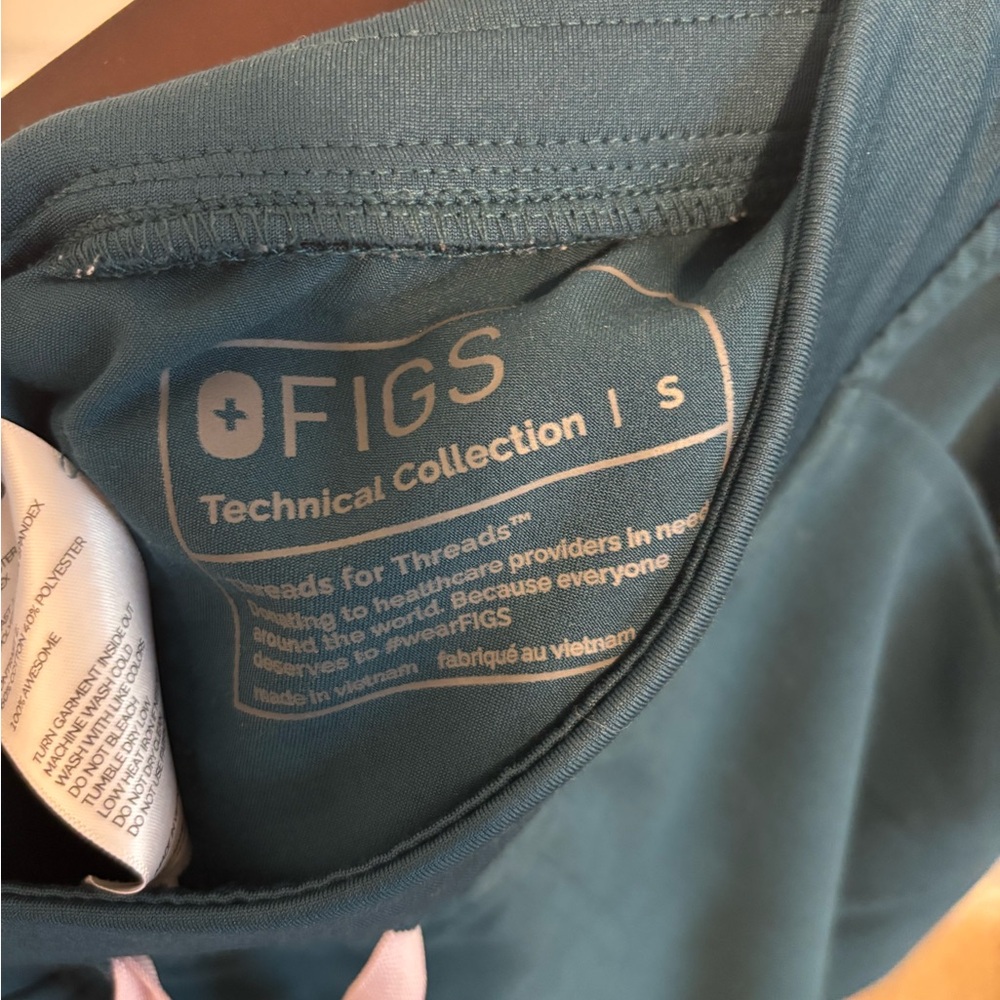 Figs Caribbean Blue Joggers with Pink Accents - Picture 3 of 3